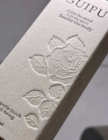 Boîte d'emballage de parfum minimaliste à motif de rose en relief, papier recyclé écologique pour cosmétiques