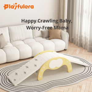 Ensemble <span class=keywords><strong>d</strong></span>'<span class=keywords><strong>escalade</strong></span> et de glisse pour bébé en HDPE avec deux toboggans et une barre <span class=keywords><strong>d</strong></span>'équilibre - Aire de jeux de dessin animé pour tout-petits, entraînement de la coordination œil-main - Product Image 4