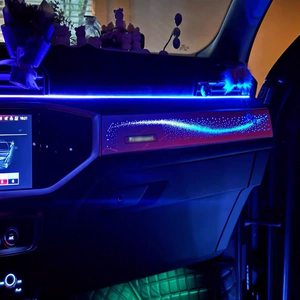 SJC mise à niveau coloré dynamique 12V 3-5W Kit de lumière ambiante pour <span class=keywords><strong>Audi</strong></span> <span class=keywords><strong>Q3</strong></span> 2019-2025 64 couleur symphonie voiture intérieur atmosphère arc-en-ciel - Product Image 4