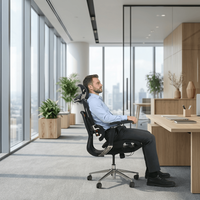 Chaise de bureau ergonomique ultra-confortable en maille, inclinable, pour jeux, travail sur ordinateur, chaise de direction pivotante