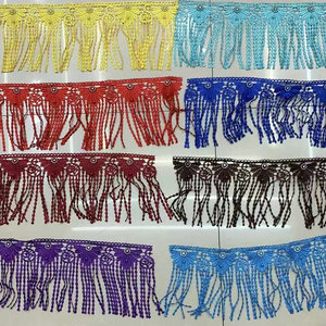 Grosir multi warna renda poliester 3D bunga renda berlian imitasi manik-manik bordir renda