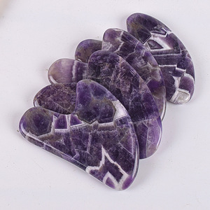 หุ่ยอิง รับทำโลโก้  หินหยกธรรมชาติสำหรับนวดหน้า ขายส่ง อุปกรณ์เสริมความงาม หินฟลูออไรต์รูปหัวใจ กัวซา  นวดผ่อนคลาย  วัสดุหลากหลาย - Product Image 2