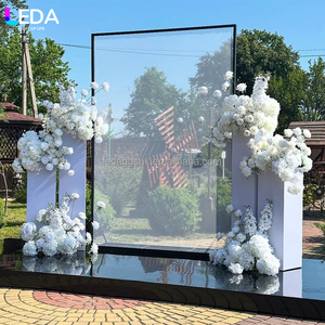 ฉากหลังงานแต่งงาน LEDA สไตล์เรียบง่ายสำหรับงานกลางแจ้ง ทำจากโลหะสีดำรูปทรงสี่เหลี่ยม - Product Image 4