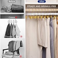 Short en jean blanc Cintres en bois avec 2 clips dorés réglables Cintre pour armoire ou salle de bain