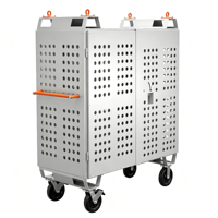 Chariot de chantier mobile robuste pour le stockage de matériaux, industriel, capacité 3000 lbs, avec cage à bobines de fil verrouillable, fabrication OEM, chariot à outils