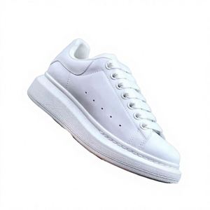 Baskets montantes blanches en cuir de vachette à semelle épaisse, plateforme de 5 cm, style muffin, à lacets, sportives et rétro, pour la marche - Product Image 3