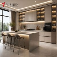 Meubles de cuisine en aluminium certifiés CE, de luxe, prêts à assembler, ensembles de meubles d'îlot de garde-manger modulaires modernes et personnalisés