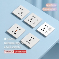 Enchufe de Pared Multifunción de Alta Calidad con 5 Orificios, Estándar del Reino Unido, Color Blanco