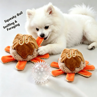 Jouet pour chien : Balle barbelée, Balle élastique sonore, Balle interactive pour l'entraînement et le renifleur d'aliments cachés, Jouets en peluche pour animaux de compagnie
