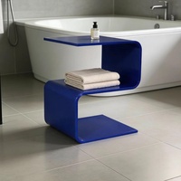 Table d'appoint/bord de lit pliable moderne en acrylique transparent en forme de H pour salon et chambre à coucher