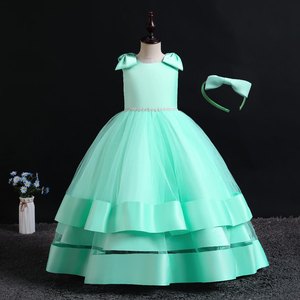 Vestido de niña de las flores 2022, falda blanca con volantes hasta la rodilla, vestido de princesa con flores para niñas, vestido de bautizo de tul para niña W006 - Product Image 5