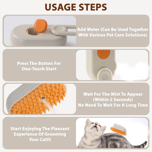Mayorista Nuevo Cepillo Vaporizador para Perros 3 en 1 con Pulverizador y Peine Masajeador, Suministros para el Aseo y Eliminación de Pelo de Mascotas - Product Image 2