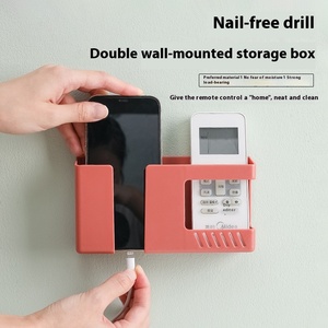 No Drilling Wall-mounted Phone Charging Hanging Box for Bathroom and Living Room Phone Holder <b>Remote</b> <b>Control</b> <b>Storage</b> Shelf - Product Image 5