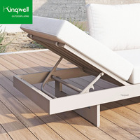 Mobilier d'extérieur moderne en forme de L en aluminium Ensemble de canapés de jardin modulaires minimalistes pour cour hôtels parcs
