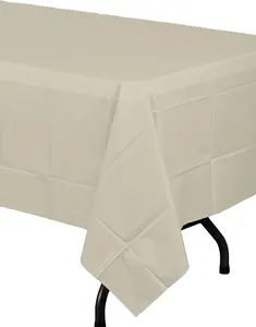 圆形重白色织物桌布100棉桌布亚麻厨房用餐咖啡农场餐桌装饰
