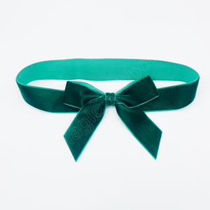 Noeud papillon élastique en ruban de satin écologique fait main E-Magic, pré-noué avec boucle extensible pour la décoration de cadeaux de Noël - Product Image 3
