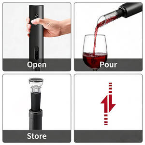 Ensemble ouvre-bouteille électrique avec batterie au lithium, chargement rapide Type C, noir mat avec base, coupe-capsule, verseur et aérateur - Product Image 5