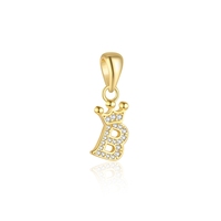 Mlluki Bijoux fins en argent sterling 925, accessoires de fabrication de colliers et boucles d'oreilles, pendentifs breloques en zircon, initiales alphabétiques et couronnes
