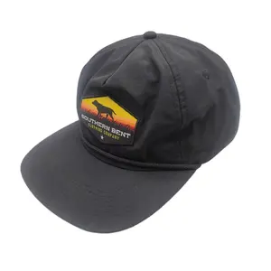 Etiqueta Negra personalizada, cuerda de nailon, fabricante, snapback, sombrero