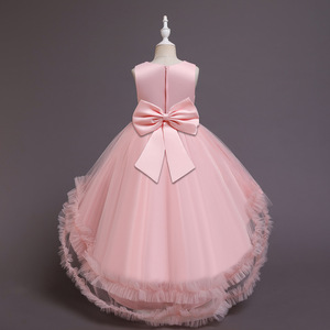Vestido de Princesa con Flores y Cola de Pelo, Hecho a Medida, Estilo 2026, para Niñas, Ideal para Presentaciones de Piano y Concursos - Product Image 1