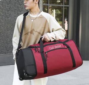 Wholesale Classic Oxford Large Capacity Collapsible Wheeled Travel Tote Foldable Duffel Bag for Gym Sports As Shoulder Bag - Product Image 2