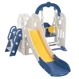 Kinderen Plastic Speelgoed Indoor Outdoor Speeltoestellen Set 3 In 1 Hoogte Verstelbare Kinderen Schommel Glijbaan