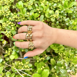 Bán Buôn Không Thường Xuyên Quanh Co Hình Học Nhẫn Chất Lượng Cao Đồng Với 18K Mạ Vàng Phóng Đại Nhẫn Cho Nam Giới Và Phụ Nữ - Product Image 3