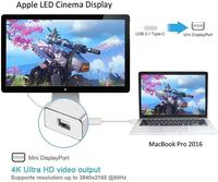 Adaptateur de câble USB C vers Mini (DP) 4K 60Hz pour MacBook Pro/Air Samsung S8/S9/S20/S21 Projecteur & HDTV