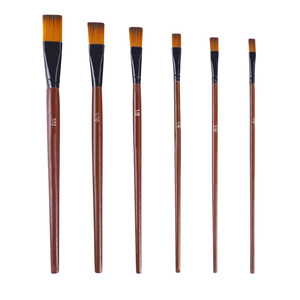 Outils de peinture acrylique professionnels BECOL, ensemble de 6 pinceaux pour artistes, manche en bois, pinceau pour peinture à l'huile et à l'aquarelle - Product Image 1