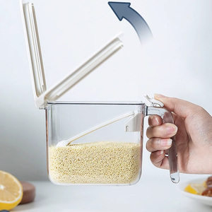 Vente en gros de pot d'assaisonnement transparent étanche à l'humidité boîte à épices de cuisine hermétique avec cuillère et couvercle - Product Image 2