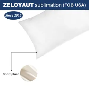 غطاء وسادة بتسامي الأصباغ من ZELOYAUT أغطية بيضاء مخصصة مستطيلة للوسادة مقاس 30*50 سم من البوليستر 100% أغطية مخملية قصيرة باستثناء الأجزاء الداخلية