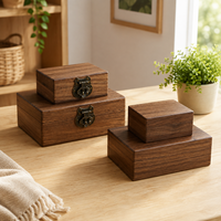 Boîte de rangement en bois de noyer massif en gros, différentes tailles, étui cadeau en bois artisanal avec serrure métallique, logo personnalisé