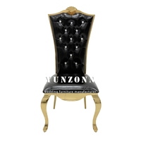 Chaises de banquet de réception en acier inoxydable, design royal, mobilier de mariage, chaise VIP à dossier haut pour hôtel
