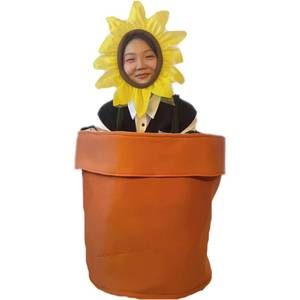 Disfraz de Girasol con Tocado para Mujer, Disfraz de Maceta de Flores para Halloween para Adultos - Product Image 4