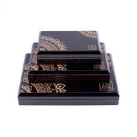 Boîtes d'emballage alimentaire en bois laqué bleu, personnalisées avec logo, fabriquées à la main, de luxe, pour le Ramadan, dattes, bonbons et chocolats, KSA Jeddah