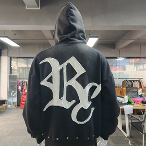 Set Personalizzato OEM di <span class=keywords><strong>Pantaloni</strong></span> a Zampa e Felpa con Cappuccio Stile Y2K, <span class=keywords><strong>Pantaloni</strong></span> Larghi a Doppia Vita con Strass, Tuta <span class=keywords><strong>da</strong></span> Uomo - Product Image 3