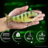 Leurre artificiel CHEERY, appât dur à queue rigide, simulation double vibration, nage en S, leurre bionique avec hameçons pour la pêche