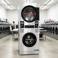 Lavadora-Secadora Automática que Funciona con Monedas, Máquina de Lavandería Industrial para Lavandería