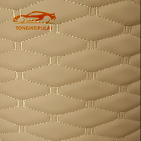Cuero Sintético de PVC/PU de 60*90cm, Bordado y Acolchado con Pespunte de Diamante, Impermeable, para Asientos de Auto/Tapicería/Sofá/Muebles