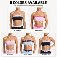 Nouveau soutien-gorge de sport bandeau GM pour femme, extensible, doux, avec logo personnalisé, bords contrastants festonnés, idéal pour l'été et le fitness en extérieur