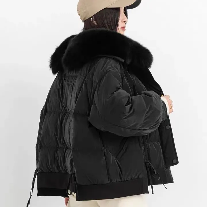 Faux Fur Collar Bubble Jacket Coats for Ladies Korean 2021 New Winter Best Quality Soft Comfortable Plush Women Down Coats Thick