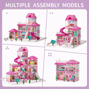 บ้านของเล่นพร้อมตุ๊กตา เฟอร์นิเจอร์ และอุปกรณ์เสริม 4 ชั้น 11 ห้อง บ้านวิลล่า DIY บ้านในฝัน ของขวัญสำหรับเด็กเล็ก - Product Image 5