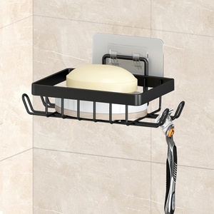 Estante de Ducha Moderno Negro sin Taladro, Nuevo Modelo, Organizador Adhesivo Metálico para Esquina de Baño, Cocina y Hogar - Product Image 2
