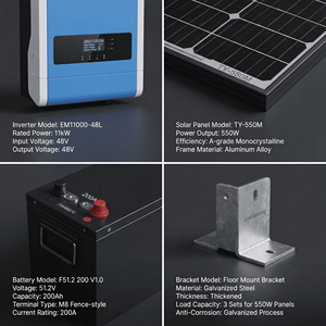 Système solaire monocristallin 11 kW 48 V avec fonction de complément au réseau, batterie lithium-ion 16 kWh, kit complet de montage autonome <span class=keywords><strong>pour</strong></span> balcon - Product Image 4