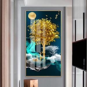 Peintures murales LED abstraites en porcelaine de cristal, décoration artistique moderne pour la maison, personnalisées en usine, vente chaude - Product Image 6