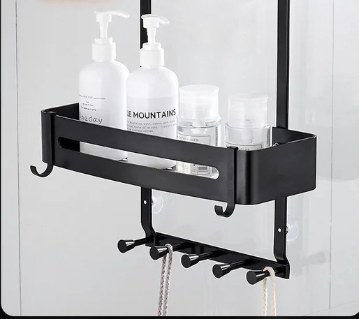 Kegii Etagere Douche - Etagere Telescopique Douche Sans Percage, Tablette d'Angle Réglable en