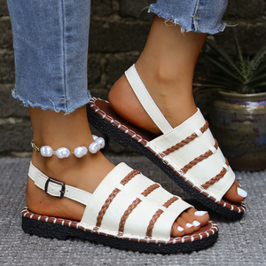 Offene, bequeme flache Sandalen K817-1 – Sommer Neuheit: Modische, vielseitige Damen-Sandalen mit geflochtenen Kreuzriemen - Product Image 3