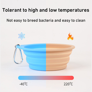 Bol d'alimentation pour animaux de compagnie en silicone portable multifonctionnel, design pliable avec clip, pour chien et chat, facile à transporter et à nettoyer, logo personnalisé - Product Image 3