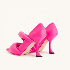 Sandales à talons hauts pour femmes, à bout pointu, avec bride supérieure rembourrée et fermeture à crochet, couleurs personnalisables, style sexy - Product Image 3