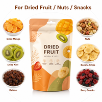 Op maat bedrukte gedroogde mango kiwi stand-up pouch met ritssluiting en ophanggat, exotische fruitverpakking, groothandel
